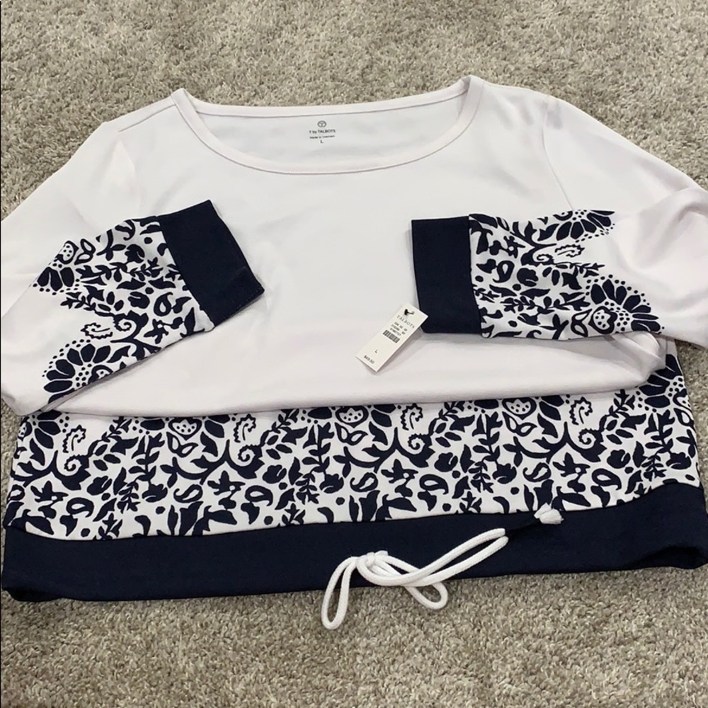 T by Talbots active quarter sleeve pullover